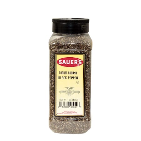 Sauer Sauer Black Coarse Ground Pepper 1lbs Bottle, PK6 00940
